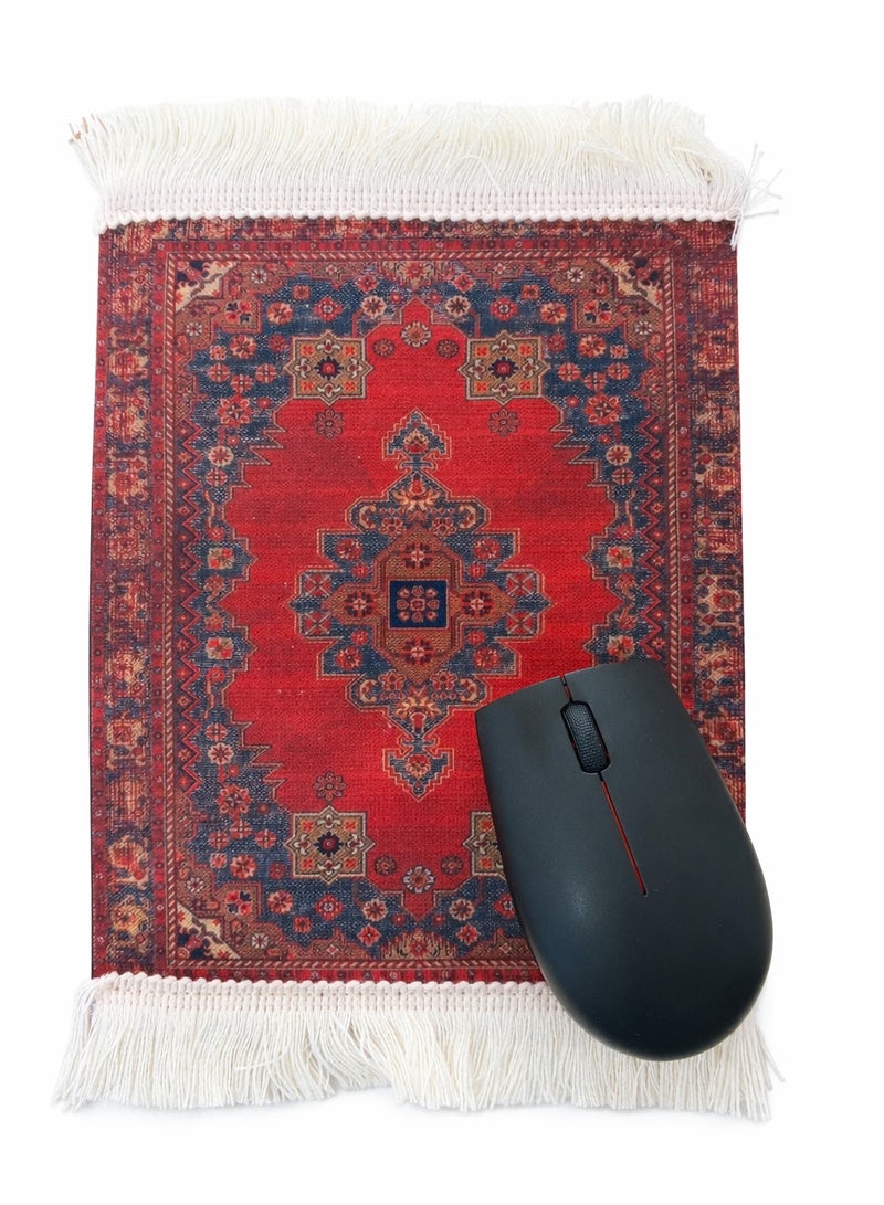 Droplyte Persian Carpet Style Coasters Mouse Pad Oriental Vintage Bohemian Rug Desk Pad Miniature Mouse Mat Coaster Table Décor for Office Home - Image 3